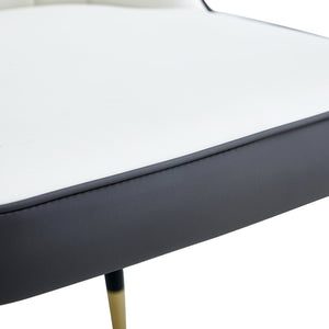 English Elm Table 5-Piece Dining Set - White Sintered Stone Table With 4 Stylish Pu Chairs In Gray & White Combo W1151S04209-GIGA