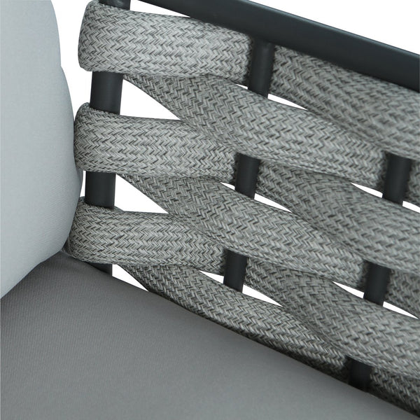 English Elm Christopher Knight Home® - Mariano Hand-Woven Rope Club Chair Set of 2 with Water-Repellent Cushions, Rust-Resistant Frame Grey N773P277440E