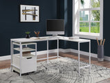 OSP Home Furnishings Contempo L-shaped Desk White Oak