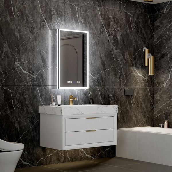 English Elm 20*32 Inch Led Medicine Cabinet with Anti-fog Gfci Outlet and Dimming Bathroom Mirror W637P349553