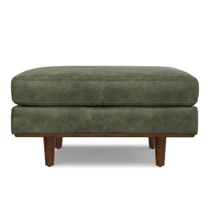 English Elm Morrison Ottoman - Handcrafted Mid-Century Modern Footrest And Extra Seating With Eco-Friendly Leather B136P364276