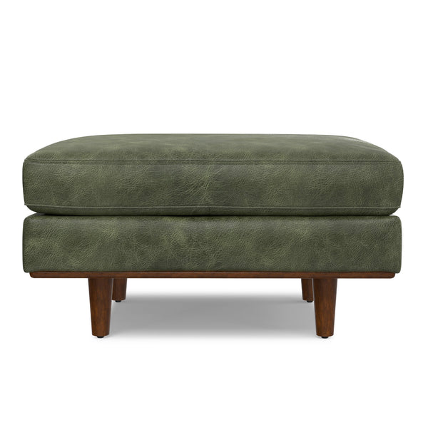 English Elm Morrison Ottoman - Handcrafted Mid-Century Modern Footrest And Extra Seating With Eco-Friendly Leather B136P364276