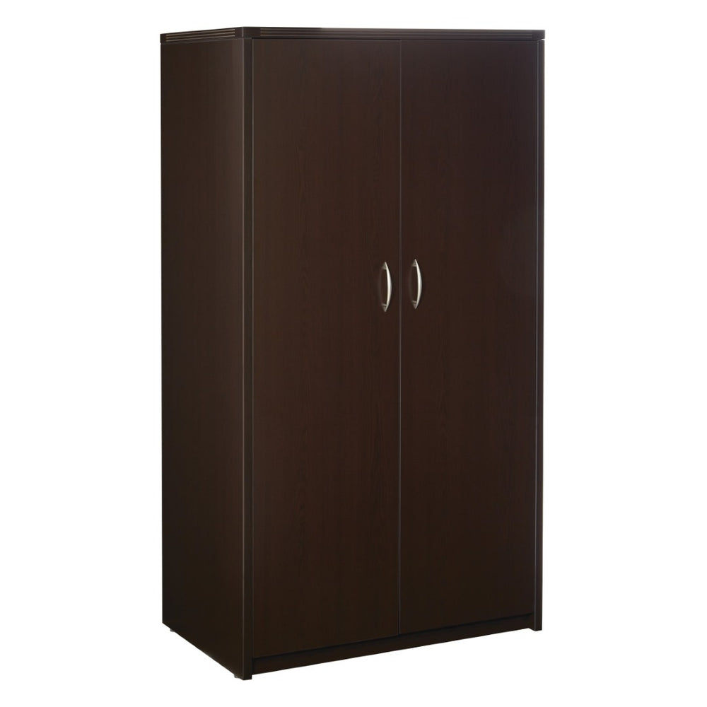OSP Home Furnishings 65' 65 Inch Tall Two Door Storage Cabinet with Five Adjustable Shelves for Garage or Office Espresso NAP-156-ESP