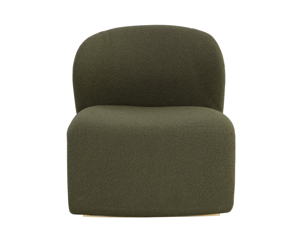 Sunpan SOPHIENE Lounge Chair - Modern Copenhagen Olive Boucle, Sculpted Comfort for Stylish Living Spaces 111486