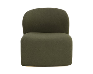 Sunpan SOPHIENE Lounge Chair - Modern Copenhagen Olive Boucle, Sculpted Comfort for Stylish Living Spaces 111486