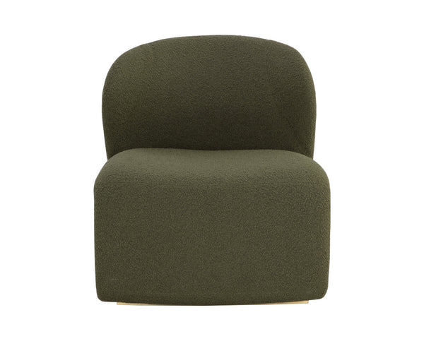 Sunpan SOPHIENE Lounge Chair - Modern Copenhagen Olive Boucle, Sculpted Comfort for Stylish Living Spaces 111486