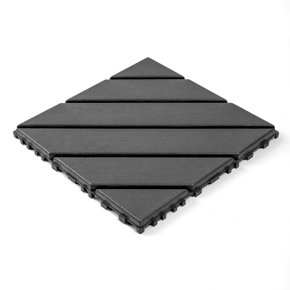 English Elm Plastic Interlocking Patio Tiles Waterproof Pp Grid for Pool Decks and Balconies 44 Pack W3022P251841