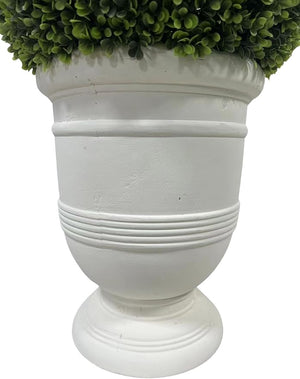 English Elm 24" Ball Topiary with Durable Magnesia Pot | Lifelike Faux Plant for Indoor & Outdoor Décor White W1550P288698