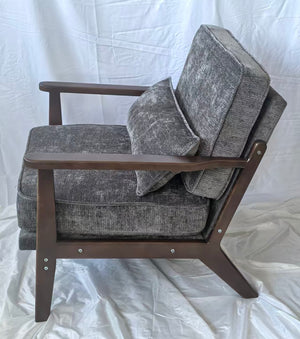 English Elm Mid-Century Modern Accent Chair - Elegant Vintage Luxury Leisure Chair For Stylish Living Spaces W1893P395634