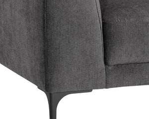 Sunpan Virgo Armchair - Stylish Comfort with Sleek Silhouette and Timeless Black Steel Legs for Any Space Polo Club Kohl Grey