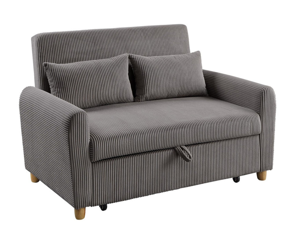English Elm Justina Corduroy Convertible Loveseat Sleeper with Wood Legs for Studio or Guest Room B2749P413227