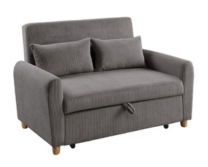 English Elm Justina Corduroy Convertible Loveseat Sleeper with Wood Legs for Studio or Guest Room B2749P413227