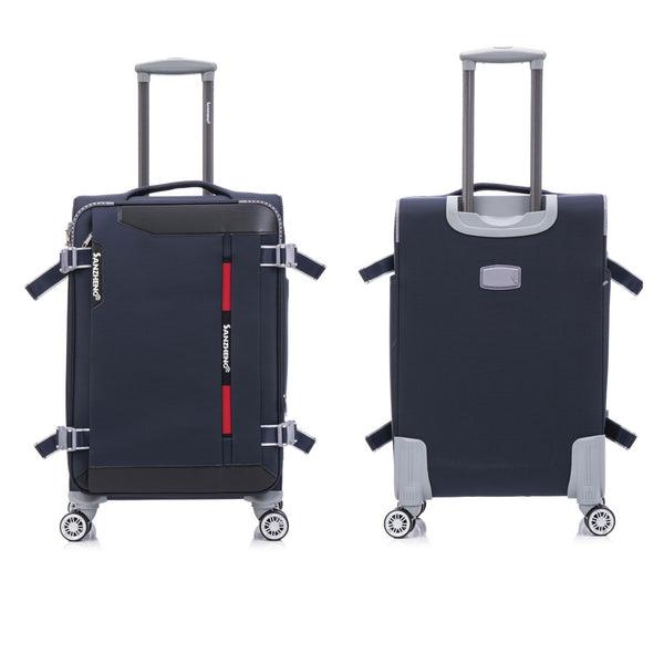 English Elm Softside Expandable Spinner Luggage Set Four Piece Lightweight Travel Collection Blue T3292P343864
