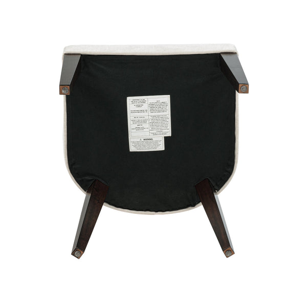 English Elm Beever Wood Chenille Dining Chairs Set Of 2 - Cream Upholstered, Ergonomic Design & Durable Frame B365P397756