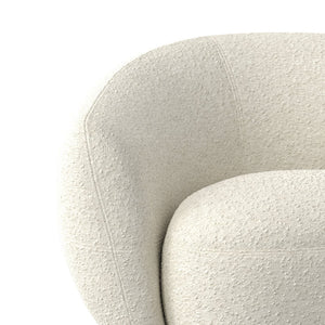 English Elm Sherri 69" Loveseat in Vanilla Cream Boucle — Mid-Century Curved Sofa, Durable 600lb Capacity, Cozy Comfort B136P364319