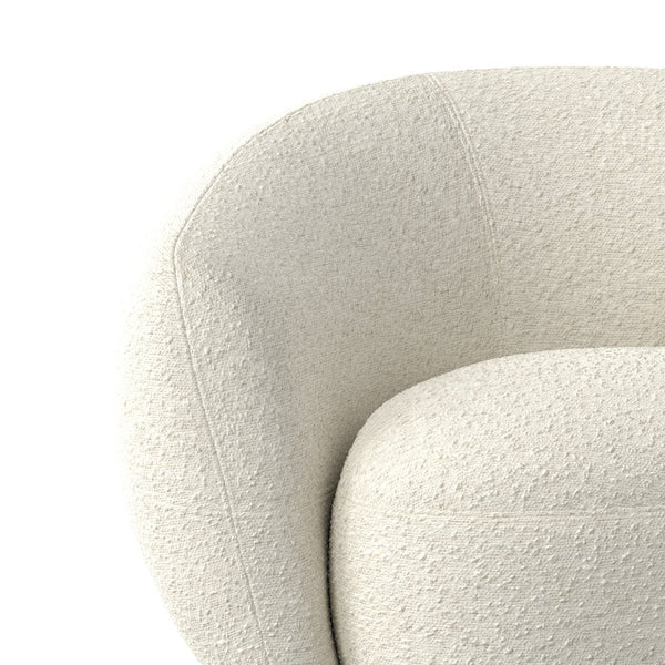 English Elm Sherri 69" Loveseat in Vanilla Cream Boucle — Mid-Century Curved Sofa, Durable 600lb Capacity, Cozy Comfort B136P364319
