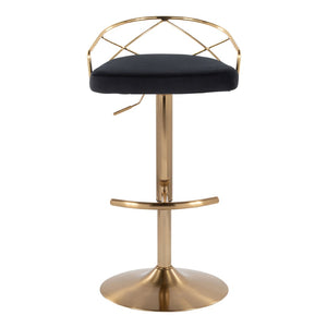 English Elm Adjustable Swivel Barstools Mid-century Modern Walnut and Cream Faux Leather Set of 2 Black B202S02170