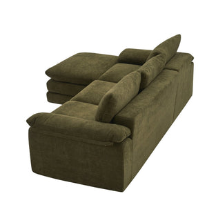 English Elm Modular Cloud Sectional with Ottoman Chenille Deep Seat Lounge Sofa for Living Room W3728S00015