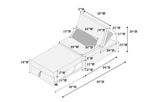 English Elm Contemporary Cozy Convertible Sleeper Sofa Chair with Tufted Corduroy Seat, Pull-Out Bed & Pillow Included Natural Ash 32 L x 16.5 W x 44 H B011P281839