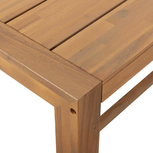 English Elm Trexm Solid Acacia Outdoor Bar Set Five Piece Rustic Slatted Counter Height Patio Light Teak TM000029AAD