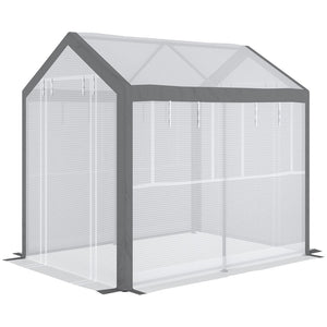 English Elm Outsunny Walk-in Garden Greenhouse Steel Frame Uv Cover 18 Shelf Ventilated Growing Space W2225P229112