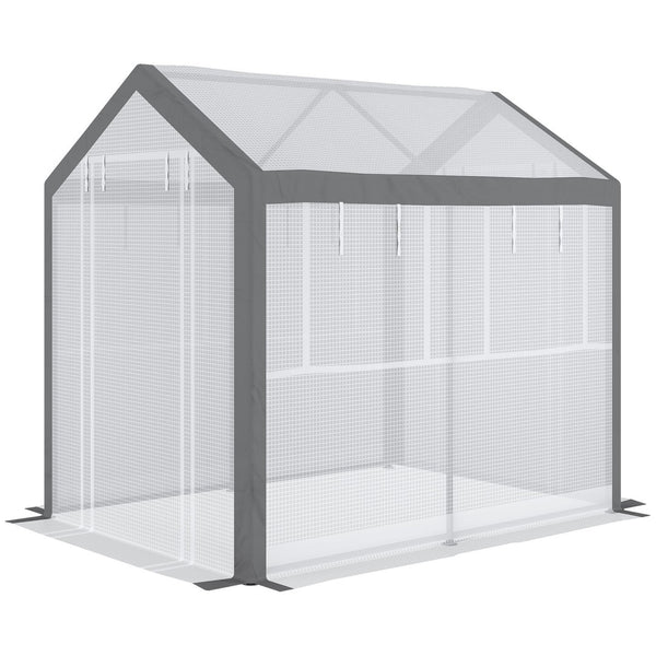 English Elm Outsunny Walk-in Garden Greenhouse Steel Frame Uv Cover 18 Shelf Ventilated Growing Space W2225P229112