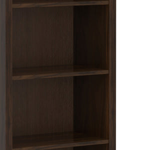 English Elm Warm Shaker 5 Shelf Bookcase Brown Pine - Handcrafted Tobacco Finish, Adjustable Shelves, 72" H Functional Style B136P238625
