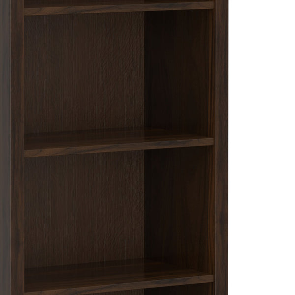 English Elm Warm Shaker 5 Shelf Bookcase Brown Pine - Handcrafted Tobacco Finish, Adjustable Shelves, 72" H Functional Style B136P238625