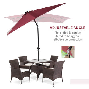 English Elm Outsunny 9' X 7' Solar Umbrella With Led Lights, Tilt & Crank For Ultimate Outdoor Comfort & Style W2225P174255-GIGA