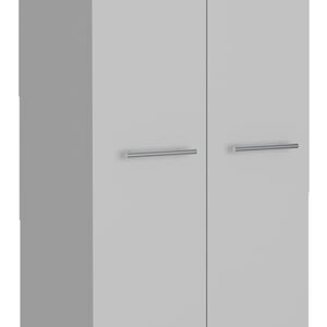 English Elm Pensacola, White Double Door Pantry Cabinet 78" High with Five 14.5" Shelves, Particle Board Storage B128S00142