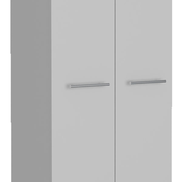 English Elm Pensacola, White Double Door Pantry Cabinet 78" High with Five 14.5" Shelves, Particle Board Storage B128S00142