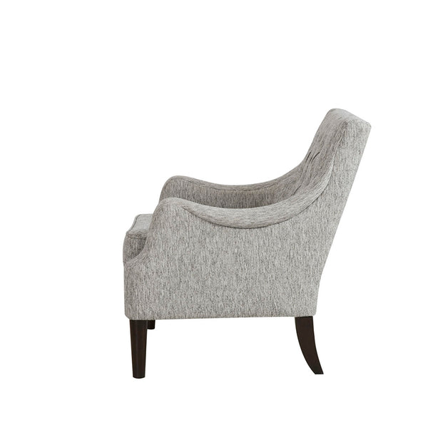 JLA Home Madison Park - Button Tufted Accent Chair with Plush Removable Cushion, Solid Morocco-Finish Wood Legs for Elegance and Comfort Grey FPF18-0513