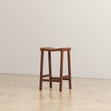 English Elm Ashcroft Furniture - James Mid-Century Modern Genuine Tan Leather 24.5" Counter Stool