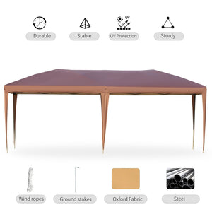 English Elm Outsunny 10' X 19.2' Heavy Duty Pop Up Canopy Tent For Events, Weddings, Bbqs - Quick Setup & Portable! W2225P174197-GIGA