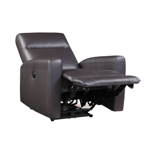 English Elm Top Grain Leather Power Motion Recliner Brown — Tufted Back, Sloped Arms, Modern Comfort & Durable Upholstery B016P317032
