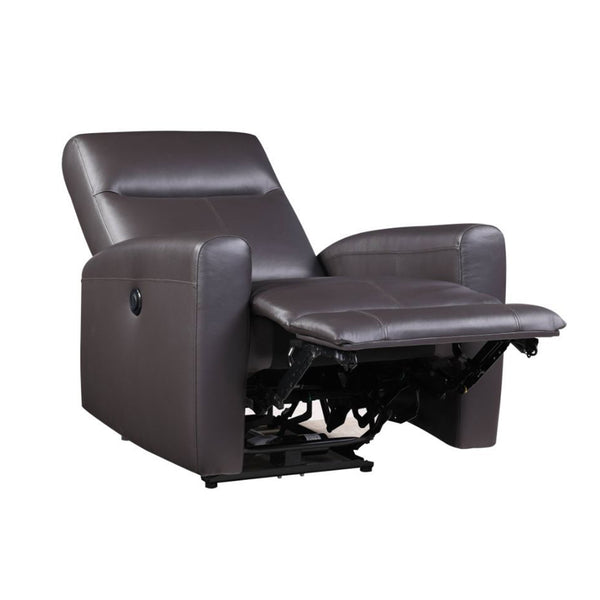 English Elm Top Grain Leather Power Motion Recliner Brown — Tufted Back, Sloped Arms, Modern Comfort & Durable Upholstery B016P317032