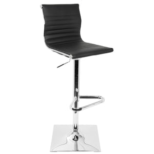 English Elm Masters Contemporary Adjustable Barstool with Swivel, Faux Leather Seat, Chrome Base, Comfort Height Black B202P222338