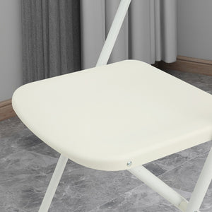 English Elm 4-pack Powder-coated Steel Folding Chairs Faux Leather Seat Stackable Indoor Outdoor W2071P368564