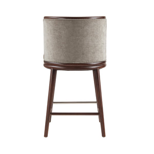 English Elm Evalyn Dove Textured Chenille Counter Stool With Durable Beech Wood Legs & Stainless Steel Footrest B365P398045
