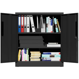 English Elm Metal Lockable Steel Cabinet Two Adjustable Shelves Garage Office Utility Storage T2398P442669