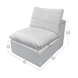English Elm Wi-010-grey-1u Modular Sectional Sofa with Reversible Chaise in Corduroy Upholstery White W3819P405025