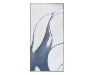 Sunpan Meditation Wall Art Triptych - Hand-Painted Monochromatic Design in Cool Blue Hues, Framed