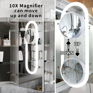 English Elm 20*32 Inch Led Medicine Cabinet with Anti-fog Gfci Outlet and Dimming Bathroom Mirror W637P349553