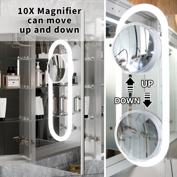 English Elm 20*32 Inch Led Medicine Cabinet with Anti-fog Gfci Outlet and Dimming Bathroom Mirror W637P349553