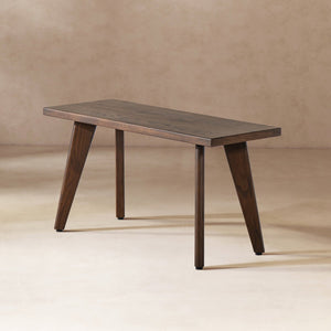 English Elm Jennifer Taylor Home - Capri Solid Red Oak Wood Bench 35.5" Dark Brown — Handcrafted Mid-Century Tapered Legs, Slim Profile for Small Spaces B2719P395570