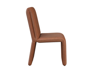 Sunpan Cascata Dining Chair - Modern Elegance with Intriguing Silhouette for Your Stylish Dining Space Marseille Camel Leather