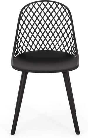 English Elm Christopher Knight Home® - LILY Weather-Resistant Outdoor Dining Chairs Set of 4 — Durable Polypropylene Mesh Design for Patios Black 28 L x 26 W x 19.75 H N776P243071B