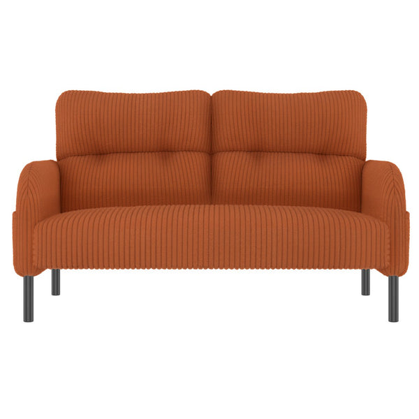 English Elm UNITED Corduroy Double Sofa with Ergonomic Support, High-Rebound Springs, Side Pockets, 500lb Capacity Orange W1568P307268