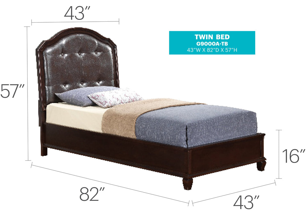 English Elm Charming Cappuccino Twin Bed Frame - Transitional Wood Design, Durable 57"H x 43"W x 82"D, Easy Assembly B078S00521