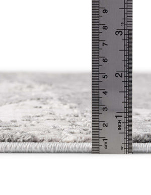 Unique Loom Finsbury Elizabeth Machine Made Abstract Rug Gray, Ivory/Light Blue/Beige 7' 10" x 7' 10"